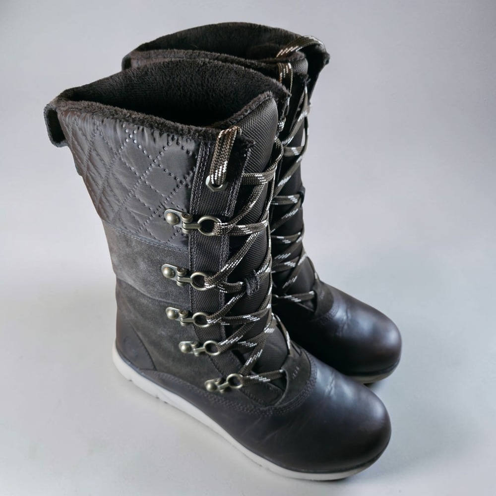 Timberland Women's Tall Sherpa Lined Brown Boots Waterproof Insulated Size 8.5